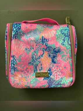 Lilly Pulitzer Turquoise, Pink & Blue Floral Cosmetic Case